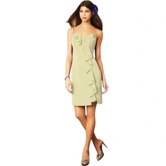 NWT Alfred Angelo COCKTAIL DRESS Spaghetti Straps SEA MIST BLUE GREEN 7294S - Picture 2 of 10